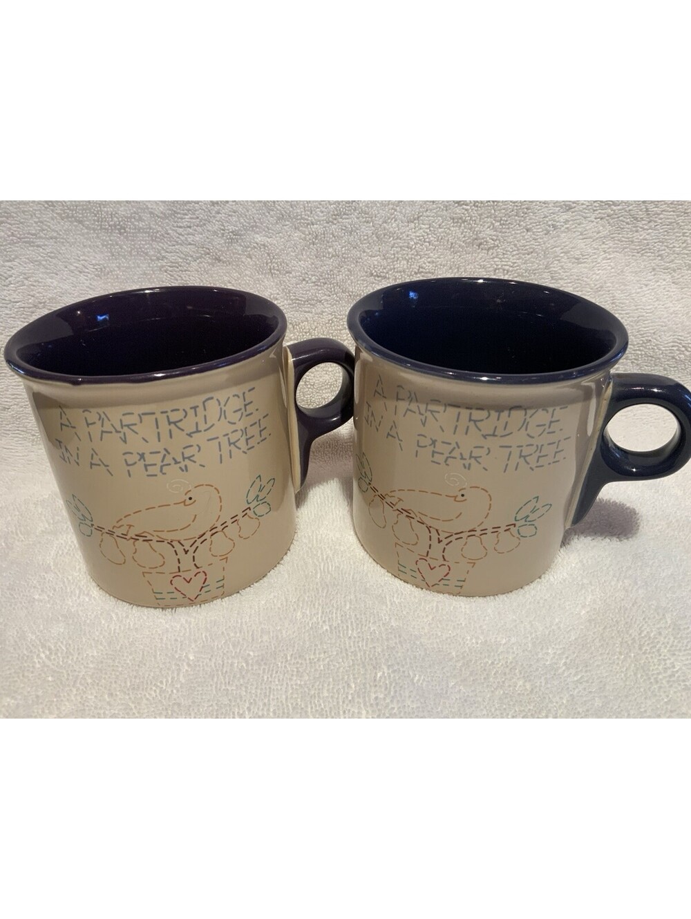 Set of Two Holiday ‘A Partridge in a Pear Tree’ 12oz. Mugs - Set of Two